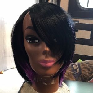 Beautiful black purple wig for sale one size